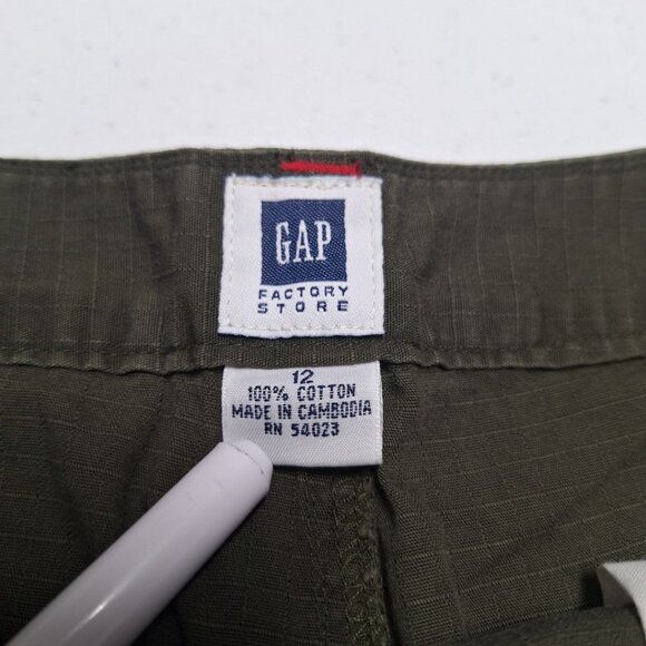 GAP Button Fly Shorts Womens 12 Green Lightweight Cotton Summer High Waisted - Picture 5 of 8